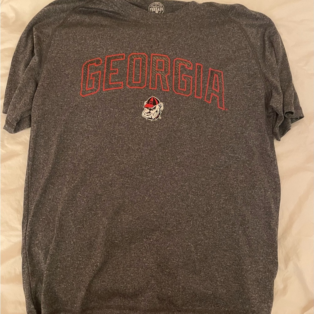 Rivalry Threads Georgia Graphic Tee - Gray and Red